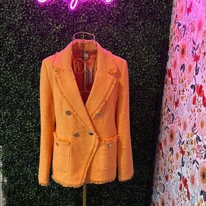 House of Harlow 1960 Orange Double-Breasted Women's Blazer